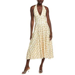 Ipponelli Womens  Halter Midi Dress, Yellow